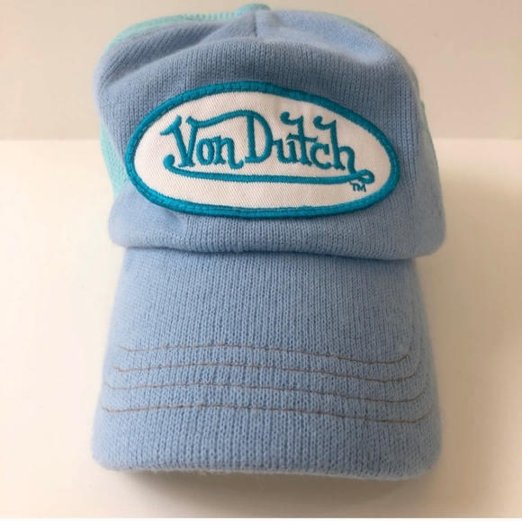 Rare Vintage y2k Baby Blue Von Dutch Trucker Hat Gift Rare Von Dutch 2000s Hat main image 5